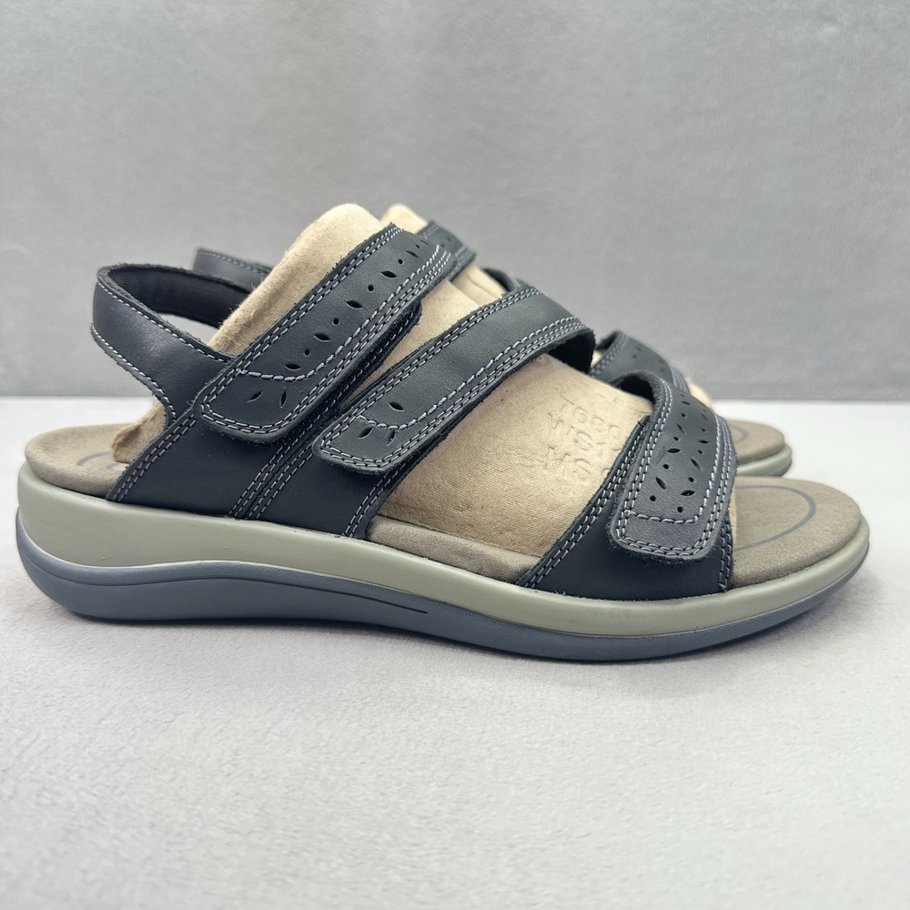 OrthoFeet Naxos 933 Womens Size 6.5 (EE) Gladiator Sandals Black Leather Comfort